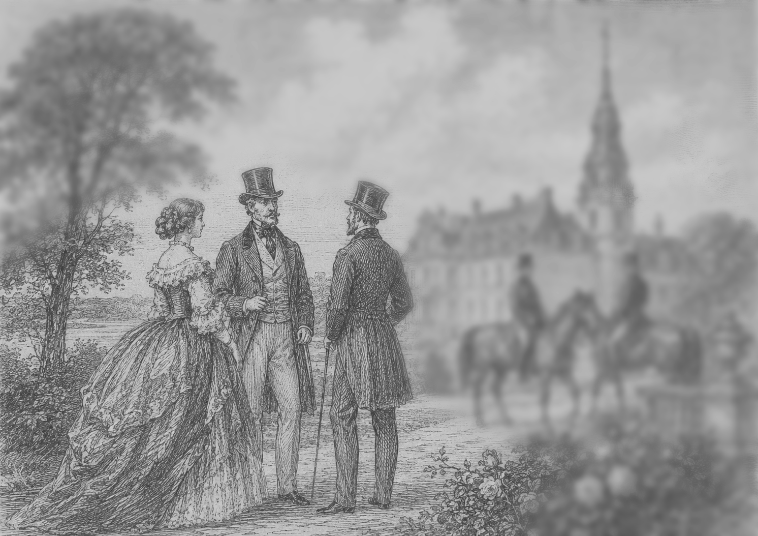 Historisk illustration fra Hvedholm Slot